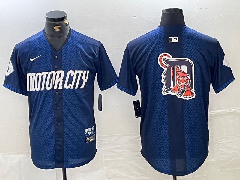 Men Detroit Tigers Blank Blue City Edition Nike 2024 MLB Jersey style 7